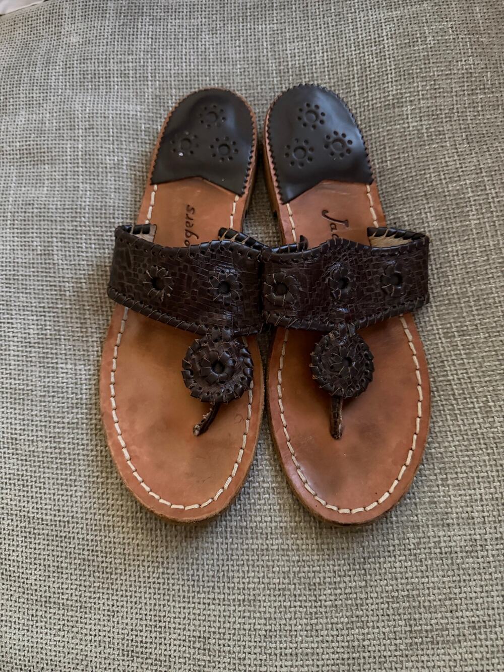 Jack Rogers Navajo classic sandals brown woven collection size 8